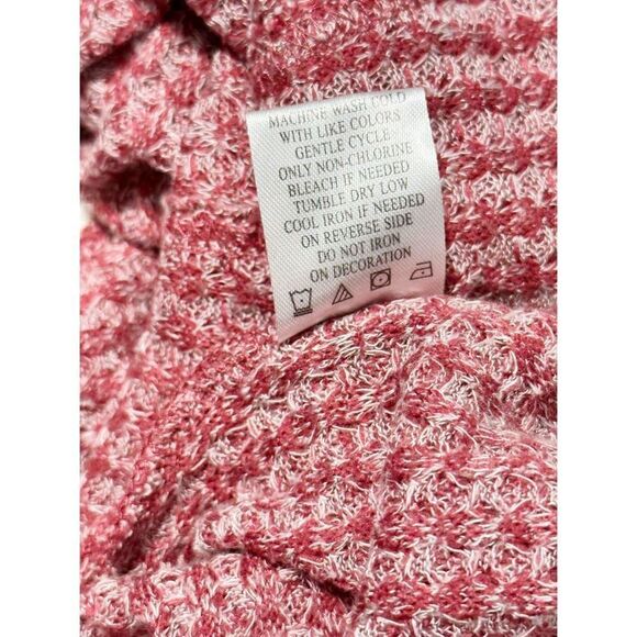 Almost Famous Knit Scoop Neck Long Sleeve Top Heather Reddish Pink Size Medium - Picture 12 of 13